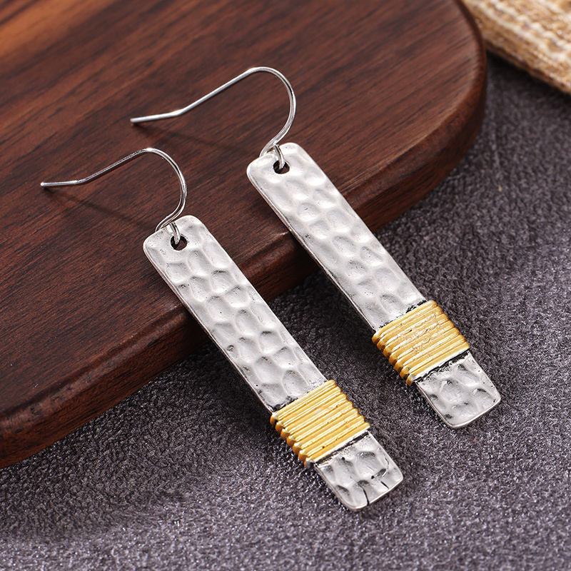 Women's Bohemian Style Two-Tone Hanging Earrings, Elegant